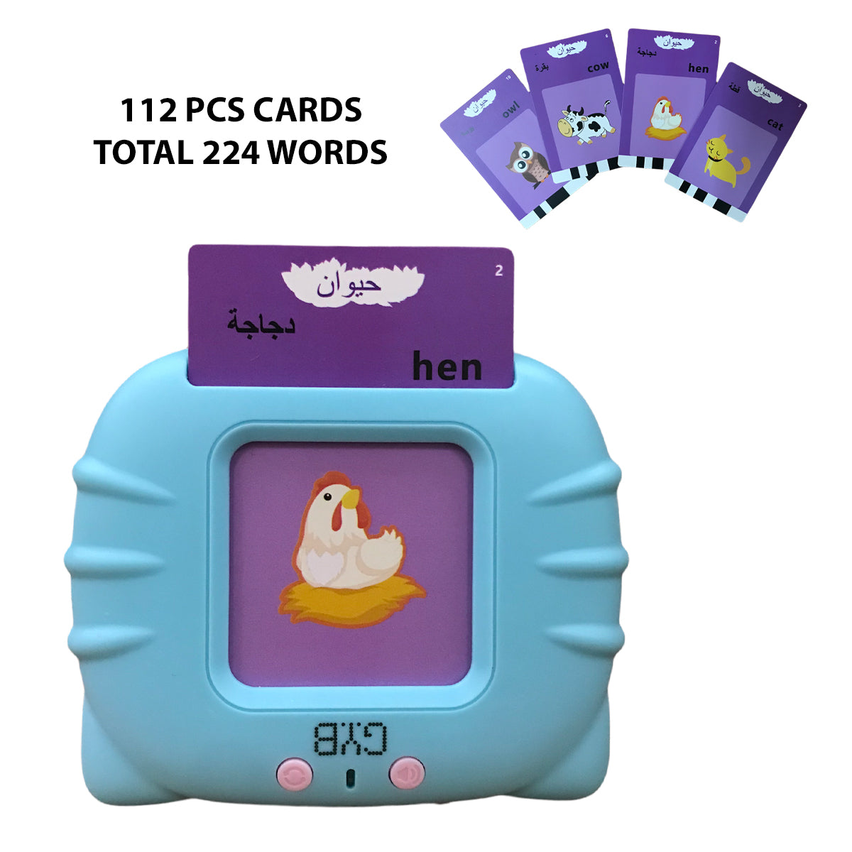 GYB Early Education English Arabic Flash Cards Learning Machine with Sound for Kids