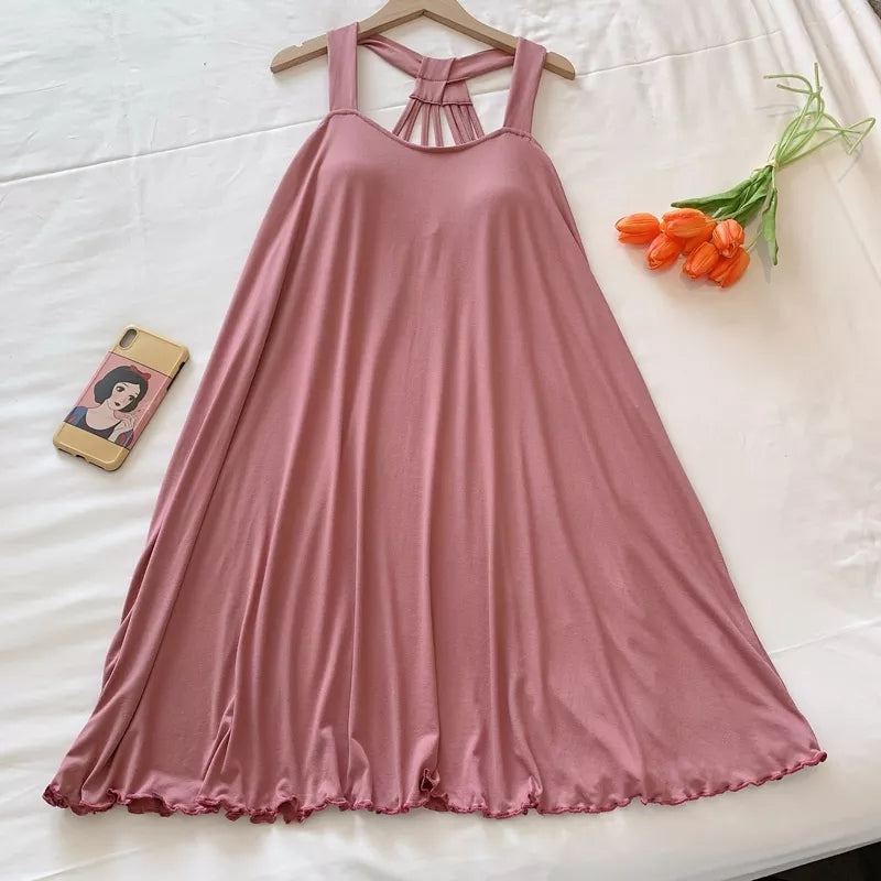 Women's Nighty Sling Loose Fit Soft Padded Sleepwear - A1022
