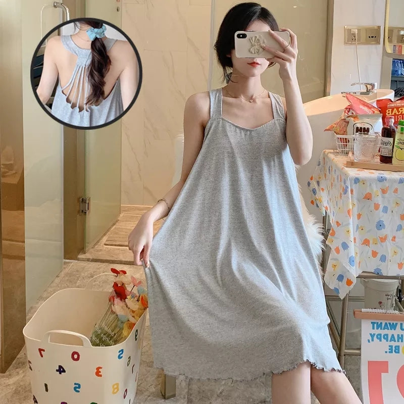 Women's Nighty Sling Loose Fit Soft Padded Sleepwear - A1022