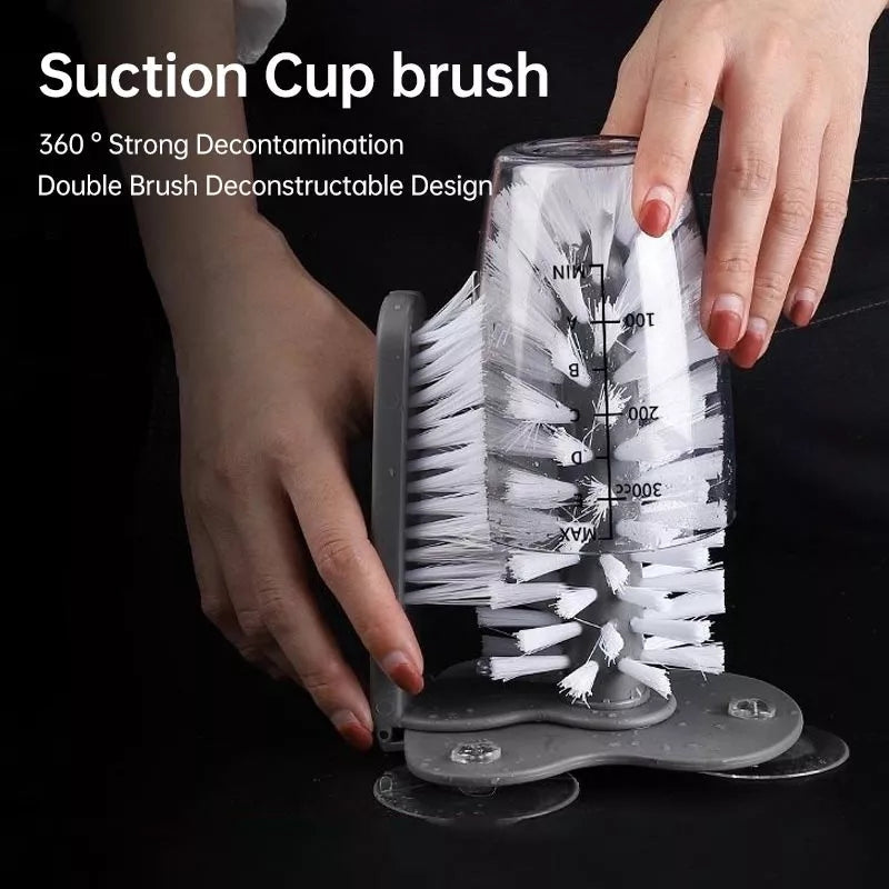 Water Bottle Cleaning Brush Glass Cup Washer with Suction Base