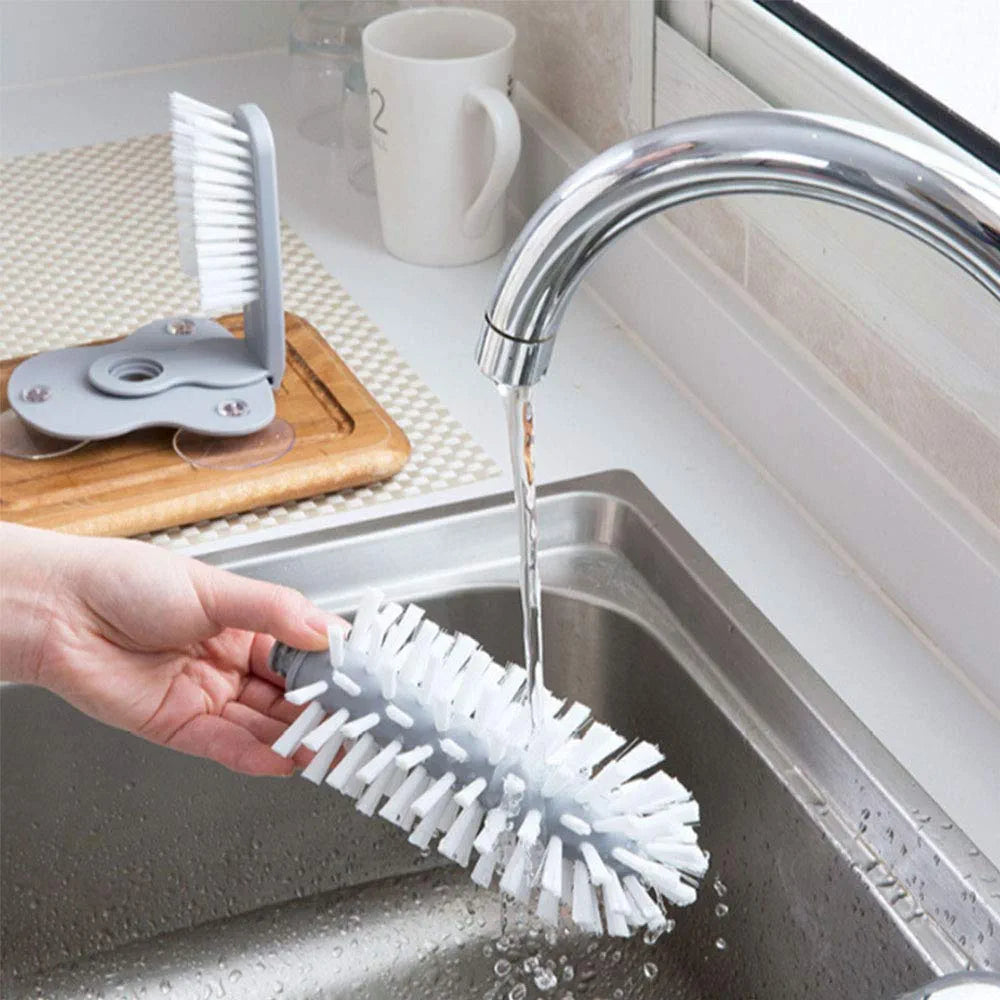 Water Bottle Cleaning Brush Glass Cup Washer with Suction Base