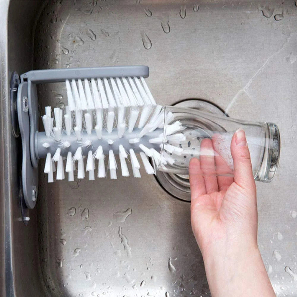 Water Bottle Cleaning Brush Glass Cup Washer with Suction Base