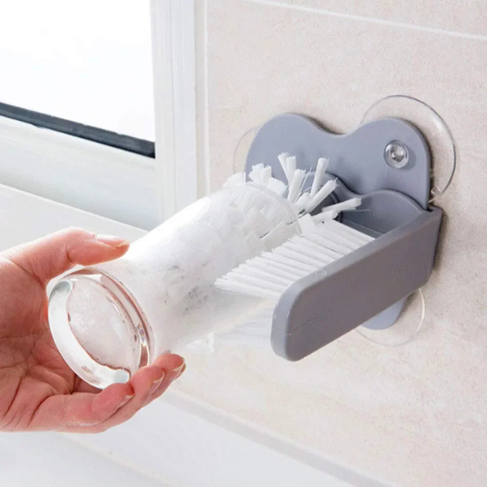 Water Bottle Cleaning Brush Glass Cup Washer with Suction Base