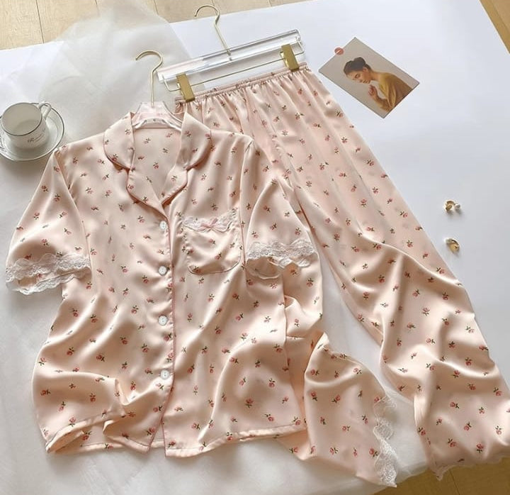 Women's Short Sleeves Sleepwear Three-Piece Set   577699