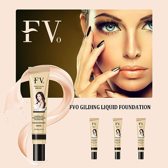 FVO Liquid Foundation Glowing Concealer Cream. Waterproof And Sweatproof. Hydrate and Brighten. Radiant & Healthy Looking Skin. Skin Perfecting (Hydrate and brighten skin)