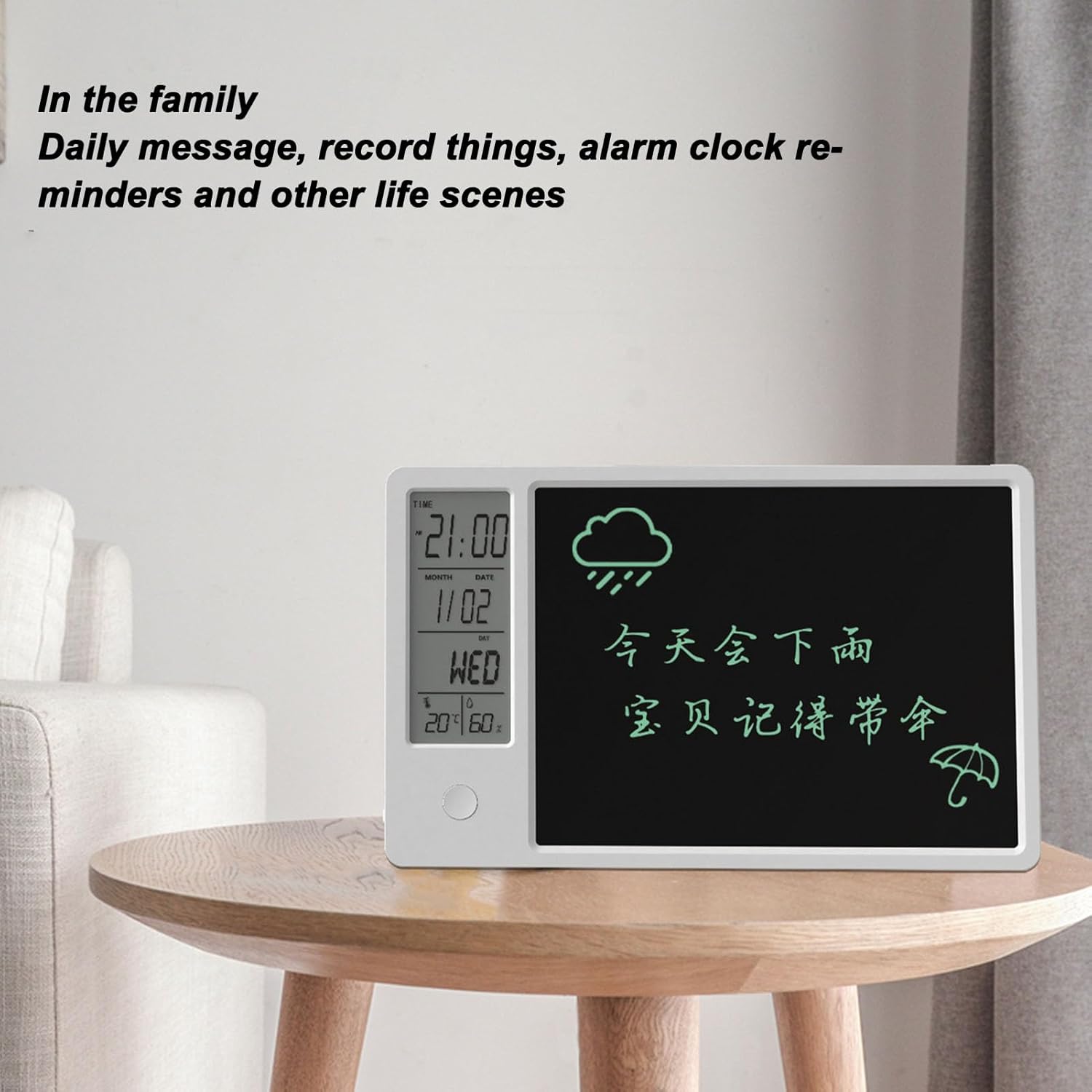 Multi Functional Electronic Calendar with Time Day Temperature Humidity Display ZH-10