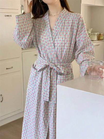 Women Long Sleeve V-Neck Comfortable & Casual Sleepwear   582376