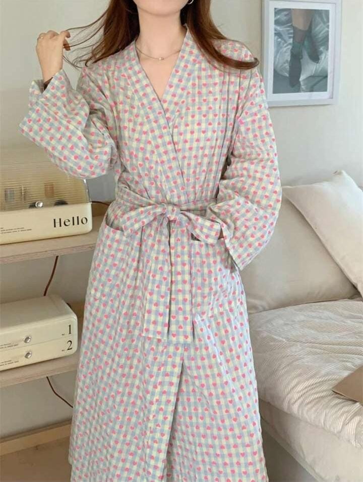 Women Long Sleeve V-Neck Comfortable & Casual Sleepwear   582376