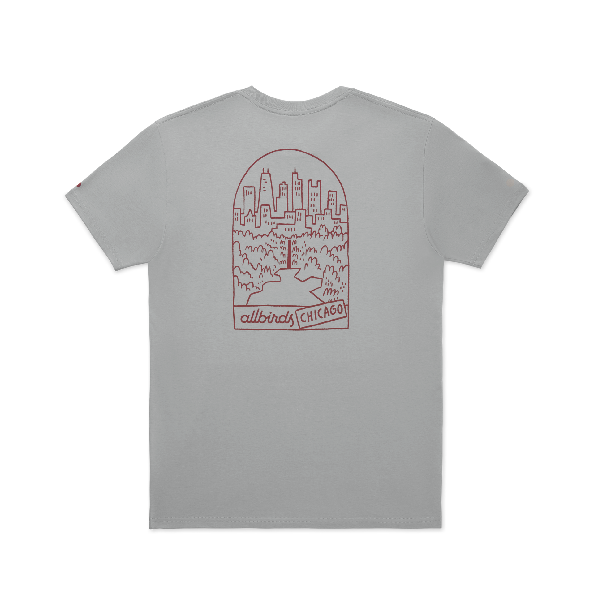 Unisex Organic Cotton Graphic Tee - Medium Grey/Thunder Red - CHI