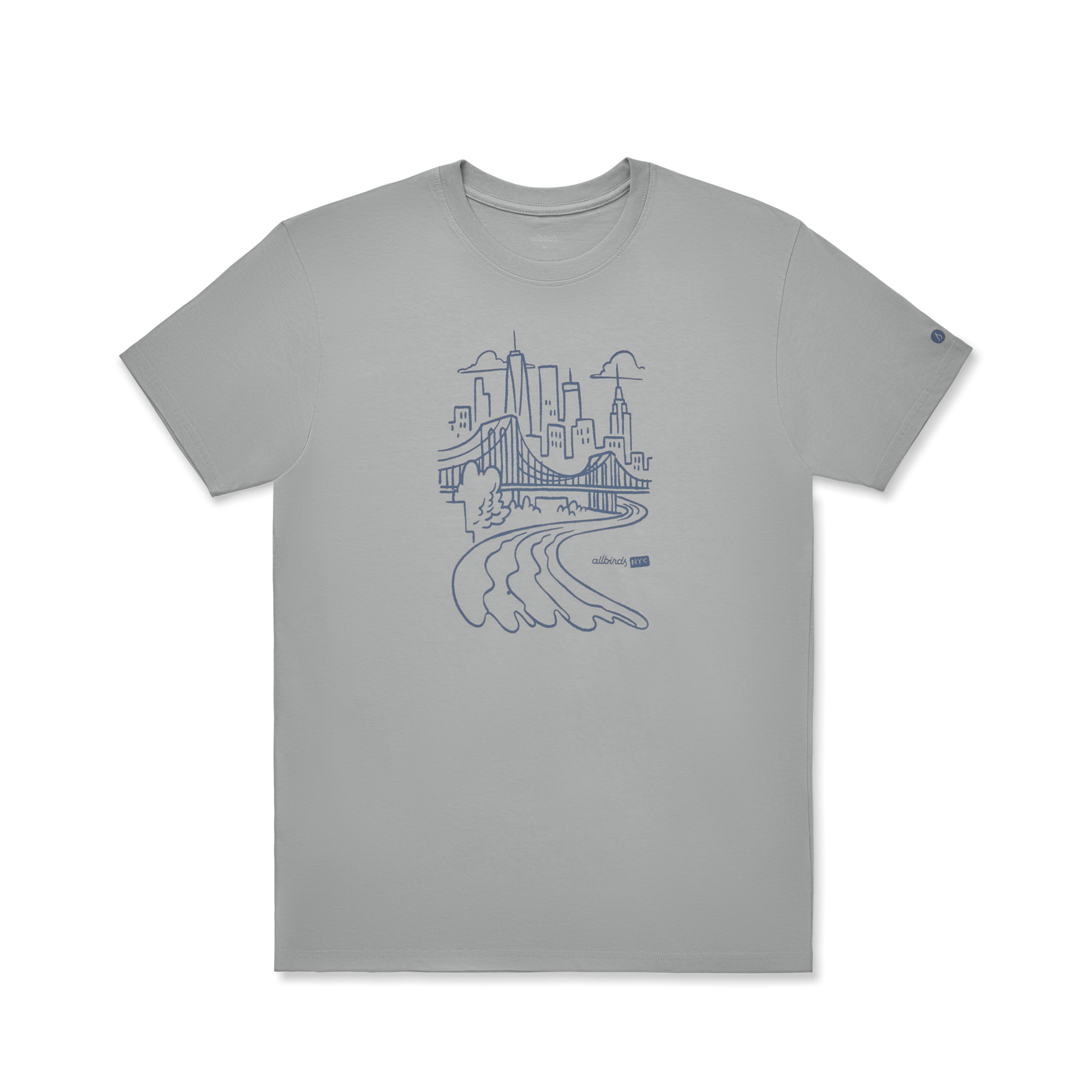 Unisex Organic Cotton Graphic Tee - Medium Grey/Stormy Grey - NYC