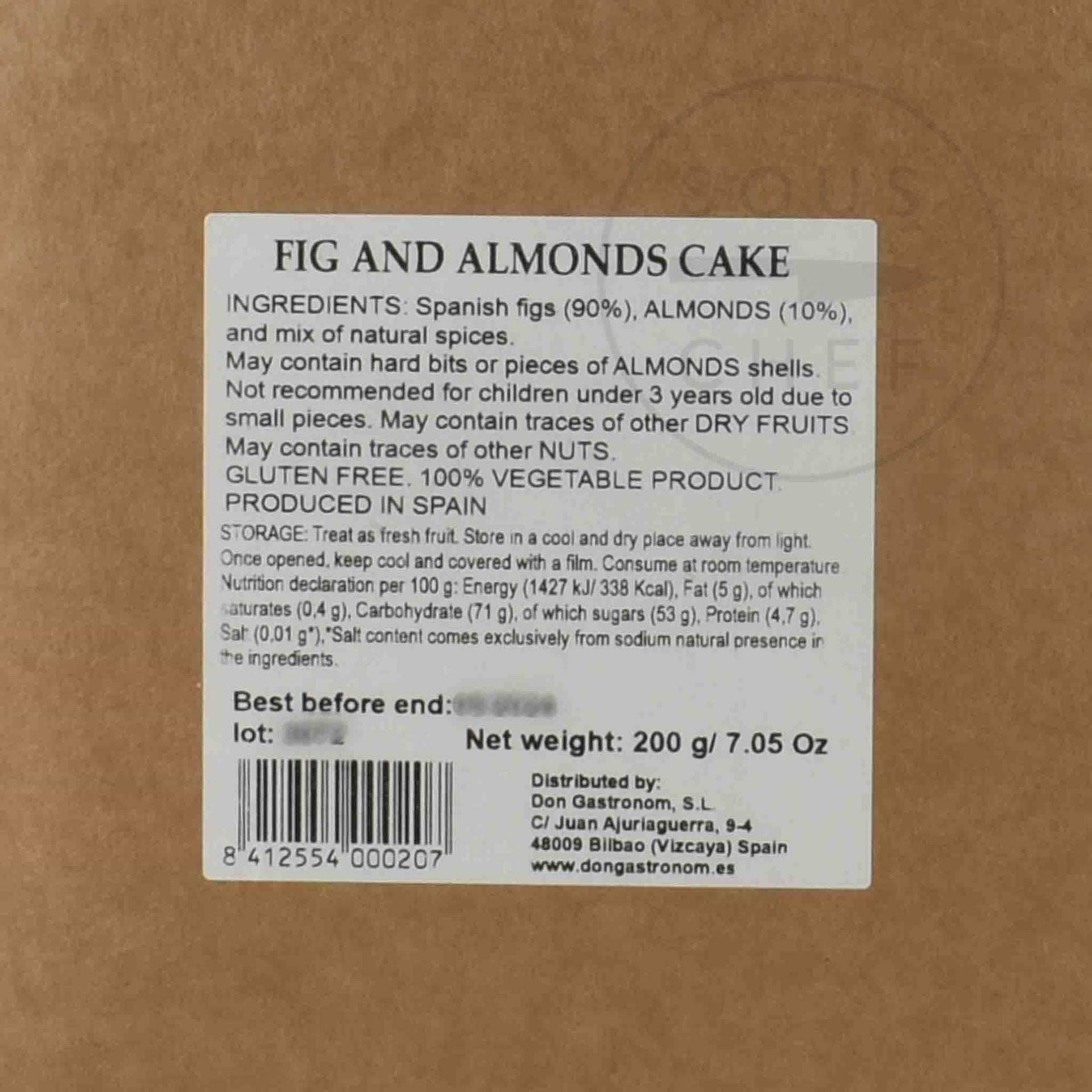 Fig and Almonds Dried Fruit Cake. 200g