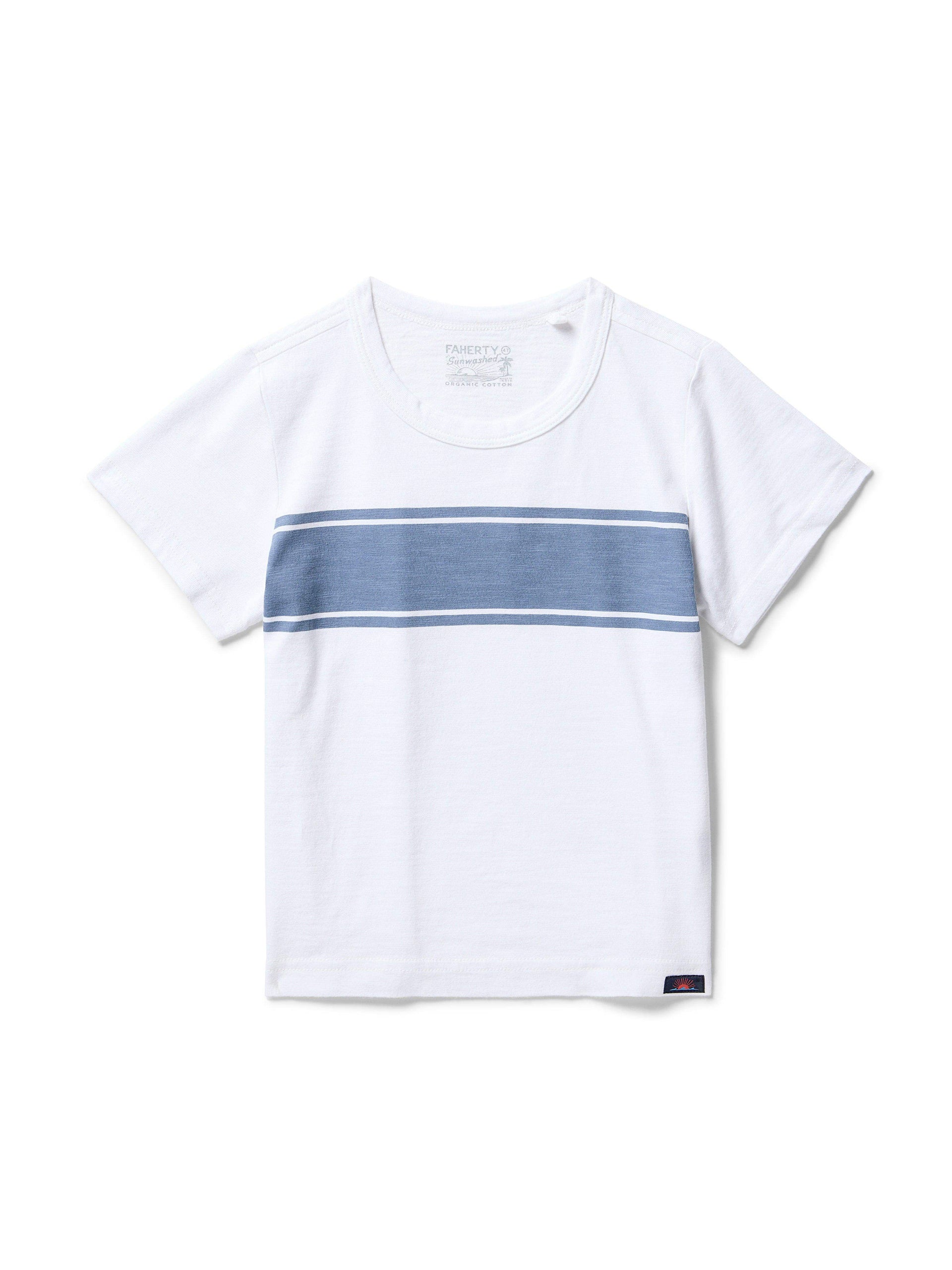 Kids Surf Stripe Sunwashed Tee - White Surf Stripe