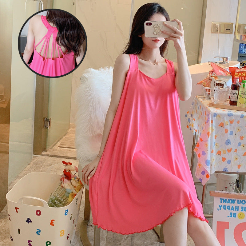 Women's Nighty Sling Loose Fit Soft Padded Sleepwear - A1022
