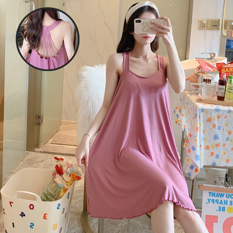 Women's Nighty Sling Loose Fit Soft Padded Sleepwear - A1022
