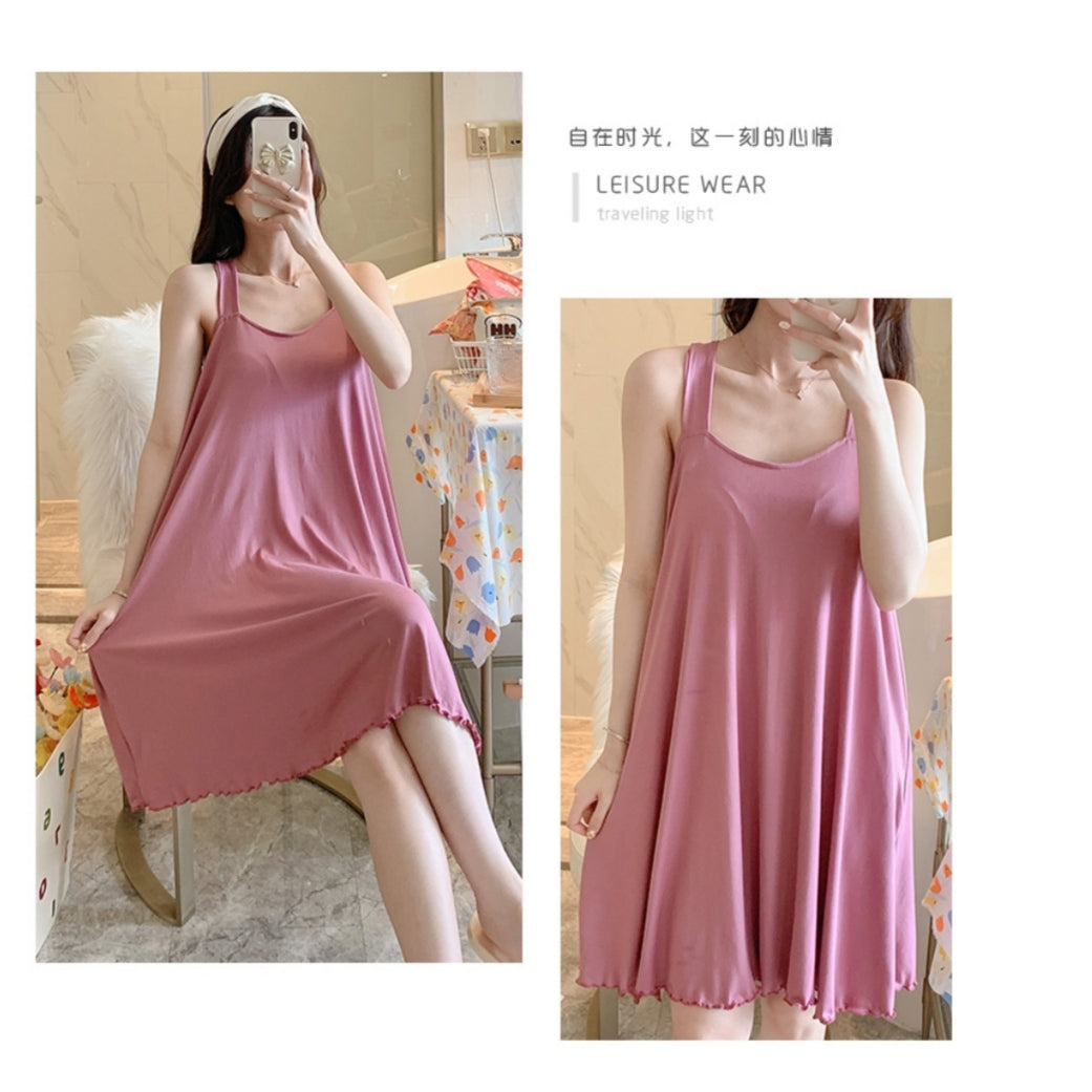 Women's Nighty Sling Loose Fit Soft Padded Sleepwear - A1022