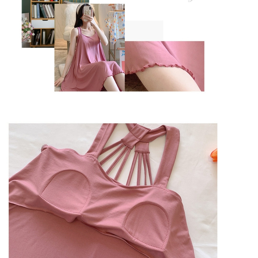 Women's Nighty Sling Loose Fit Soft Padded Sleepwear - A1022