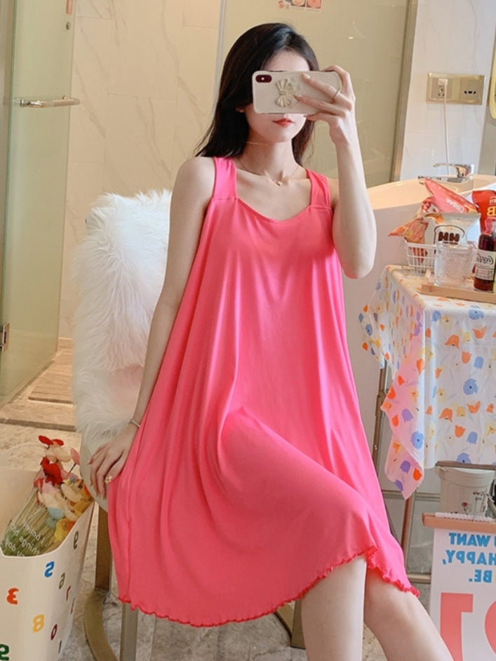 Women's Nighty Sling Loose Fit Soft Padded Sleepwear - A1022