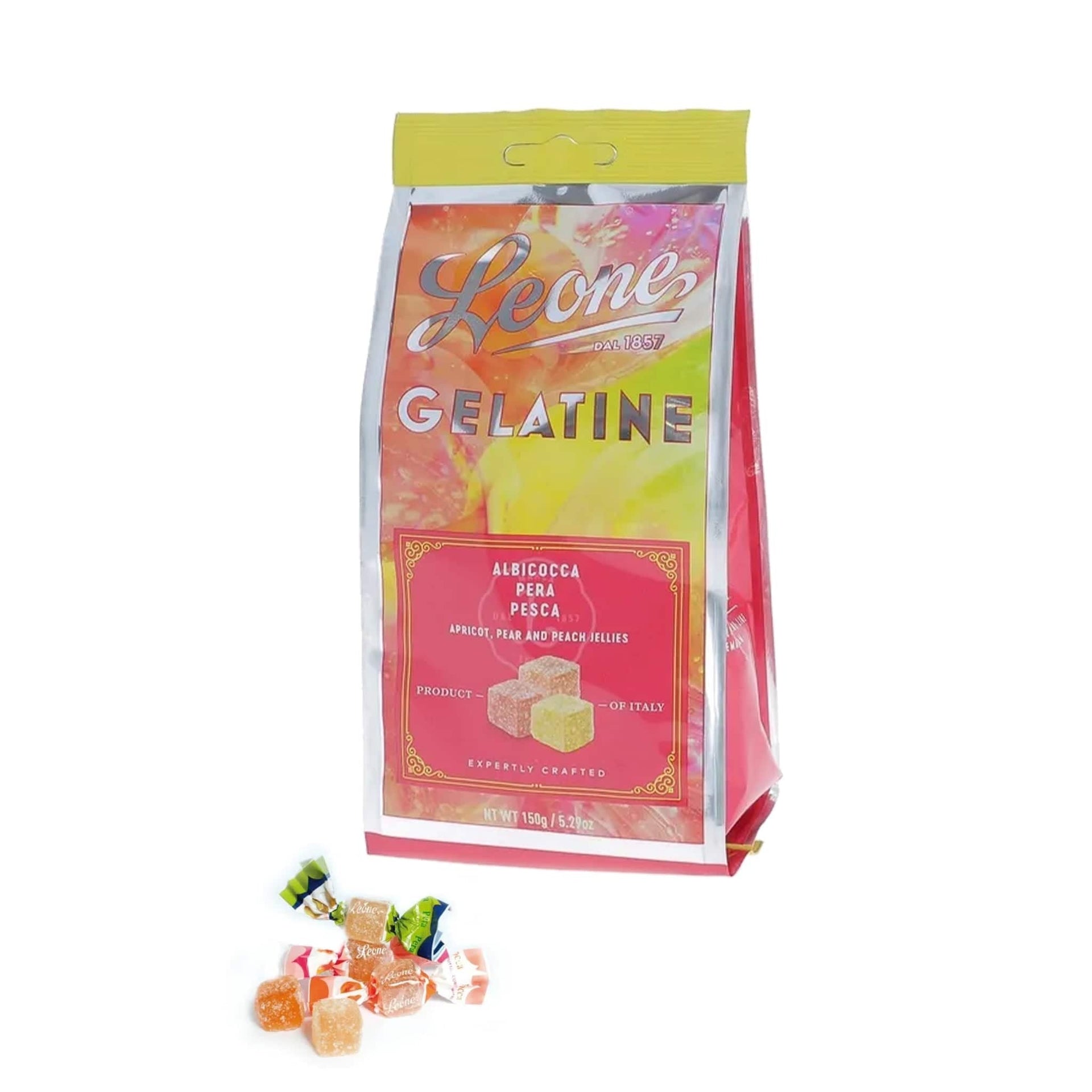Leone Mixed Flavours Fruit Jellies Pattern Handy Bags. 150g