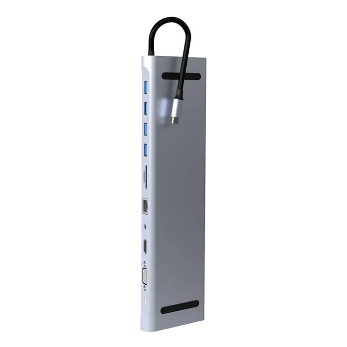 BYL-2003 11 in 1 USB-C/Type-C to 4 x USB+SD/TF+RJ45+3.5mm+HDMI+VGA+PD Multifunction Hub