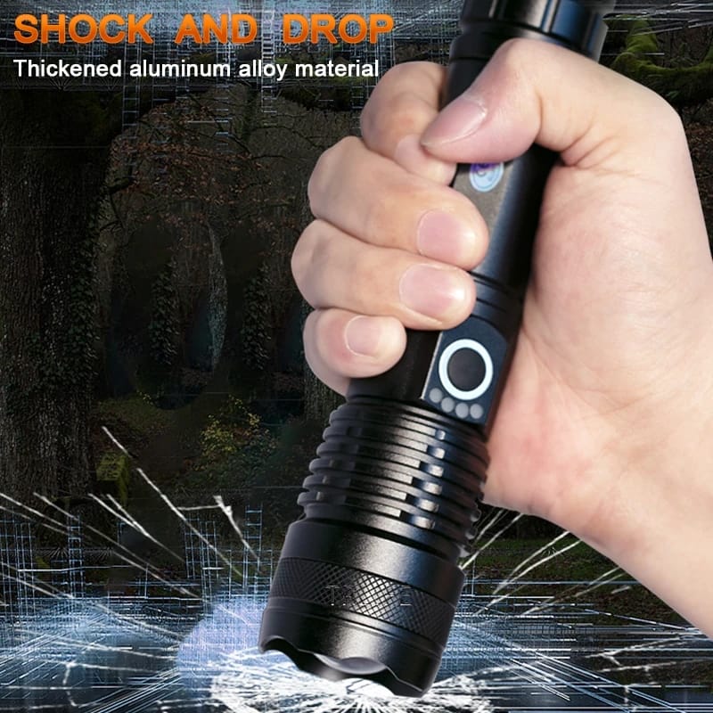 USB Rechargeable XHP50 LED Flashlight 18650 Zoom Aluminum Alloy Torch - FL673