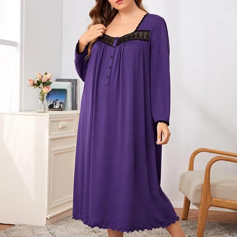 Women Long Sleeve Square Collar Sleepwear 2XL 7420503294