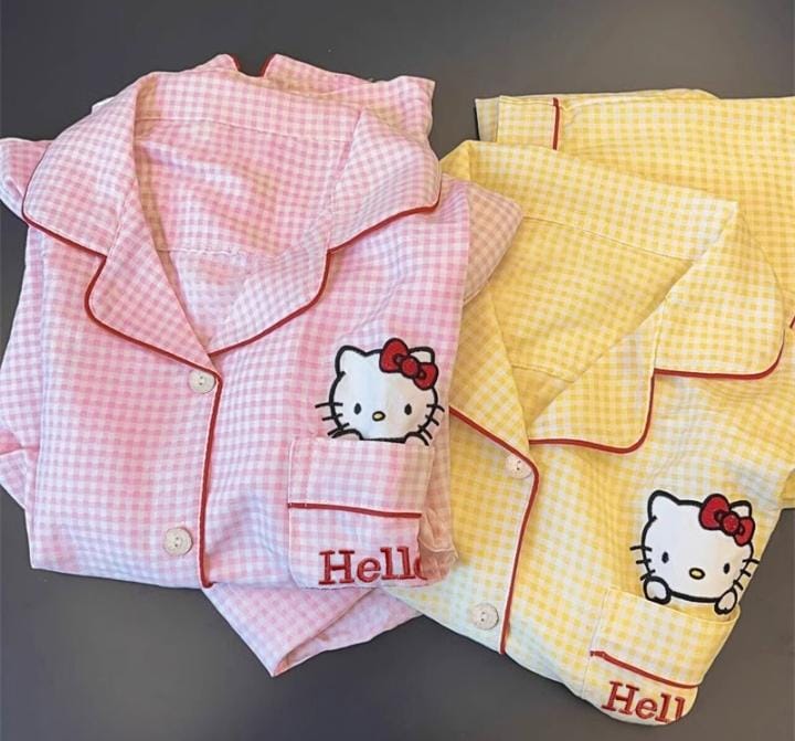 Pajamas Short Hello Kitty Cartoon Loose Sleepwear Sleepwear   591684