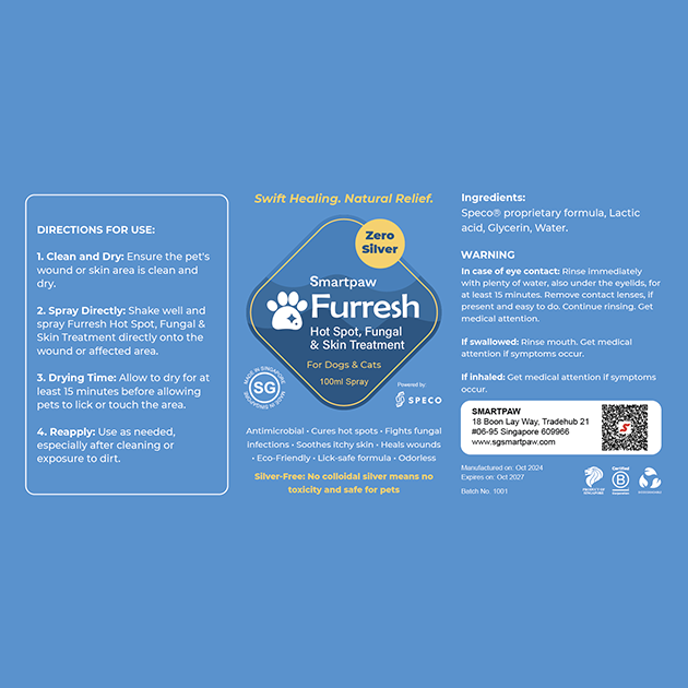 Furresh Hot Spot & Skin Care Spray – Gentle. Silver-Free Solution for Pet Skin Comfort